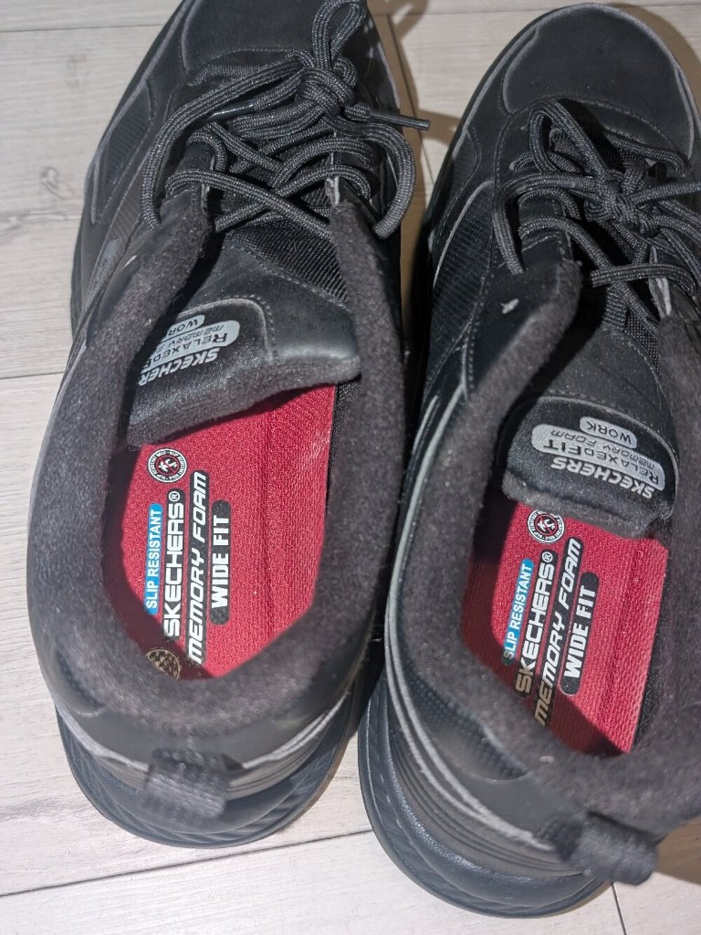 SKECHERS RELAXED FIT MEMORY FOAM BLACK WORK SHOES MENS SIZE 13 - Picture 4 of 8